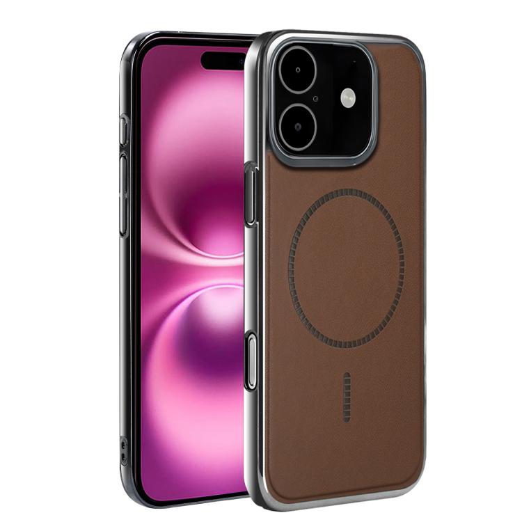 For iPhone 16 Plus Electroplated Magnetic Series Ultra-Thin Shockproof Phone Case