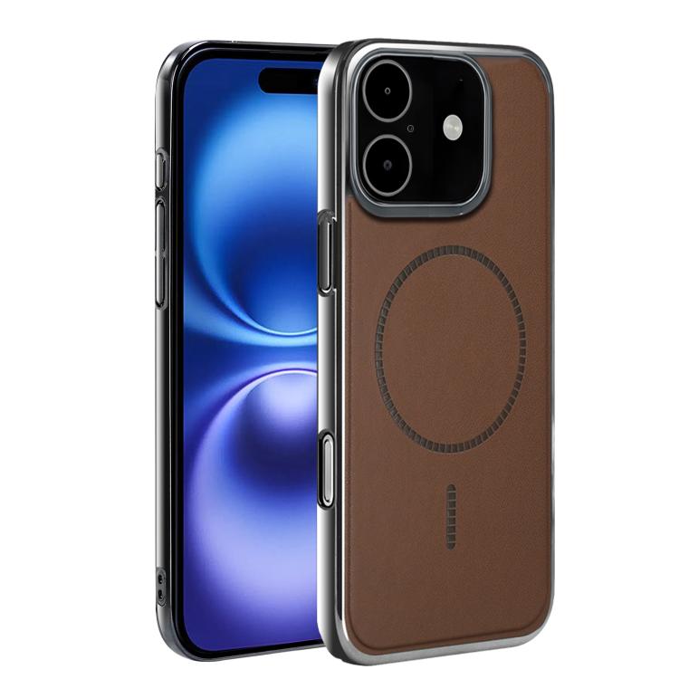 For iPhone 16 Electroplated Magnetic Series Ultra-Thin Shockproof Phone Case