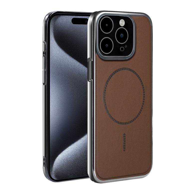 For iPhone 15 Pro Max Electroplated Magnetic Series Ultra-Thin Shockproof Phone Case