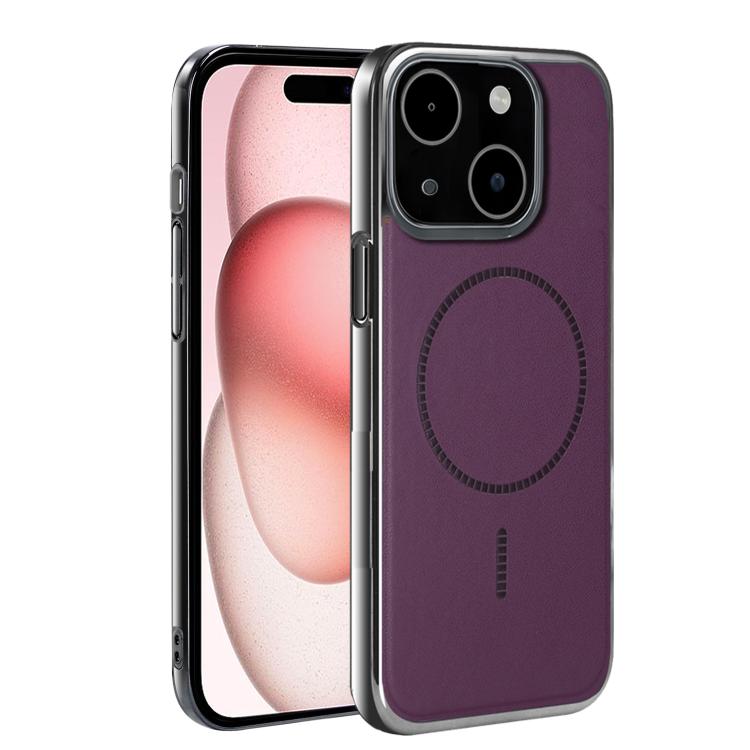 For iPhone 15 Electroplated Magnetic Series Ultra-Thin Shockproof Phone Case