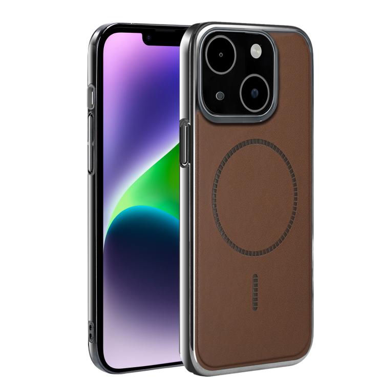 For iPhone 14 Plus Electroplated Magnetic Series Ultra-Thin Shockproof Phone Case