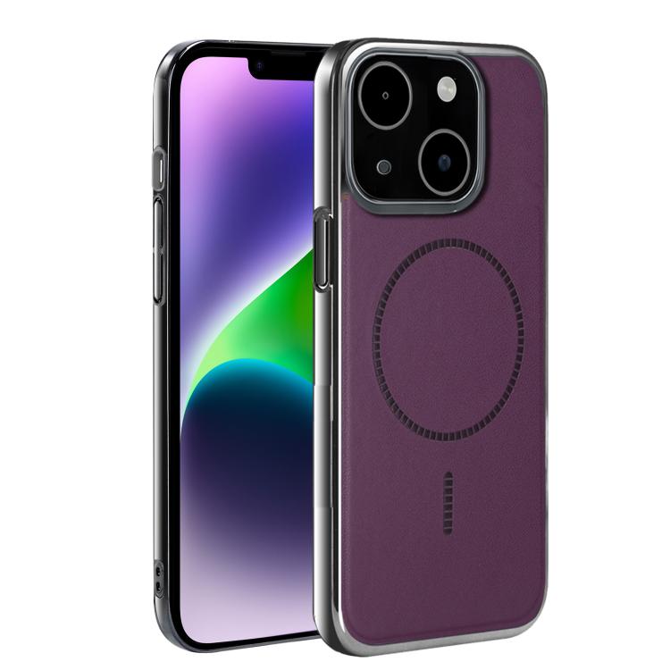 For iPhone 14 Plus Electroplated Magnetic Series Ultra-Thin Shockproof Phone Case