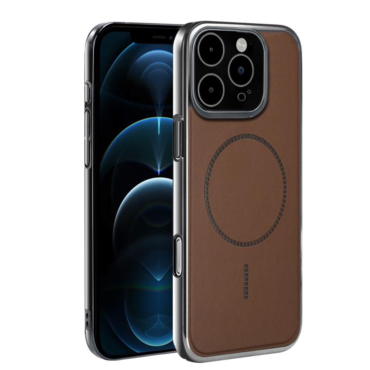 For iPhone 12 Pro Max Electroplated Magnetic Series Ultra-Thin Shockproof Phone Case