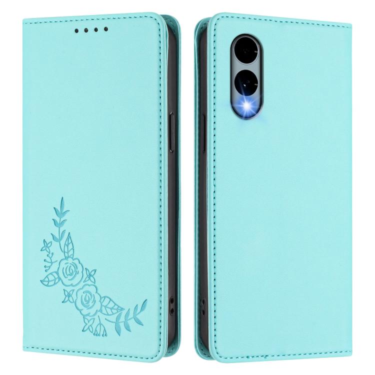 For Fujitsu Arrows We2 / F-52E Peony Embossed Magnetic RFID Vegan Leather Phone Case