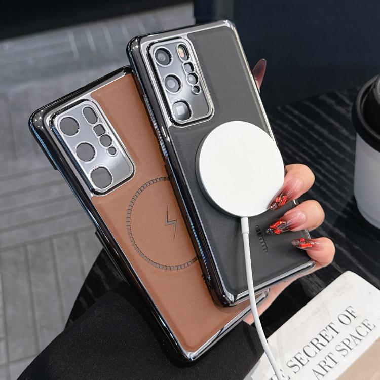 For Huawei P40 Pro+ Electroplated Magnetic Series Ultra-Thin Shockproof Phone Case