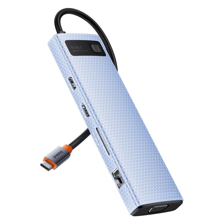 Baseus Metallic Glow Series CAHUB-CT0G 11 in 1 Multifunctional Type-C HUB Docking Station - Space Gray