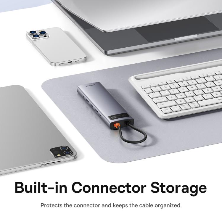 Baseus Metallic Glow Series CAHUB-CT0G 11 in 1 Multifunctional Type-C HUB Docking Station - Space Gray