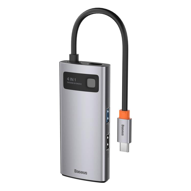 Baseus Metallic Glow Series CAHUB-CY0G 4 in 1 Multifunctional Type-C HUB Docking Station - Space Gray