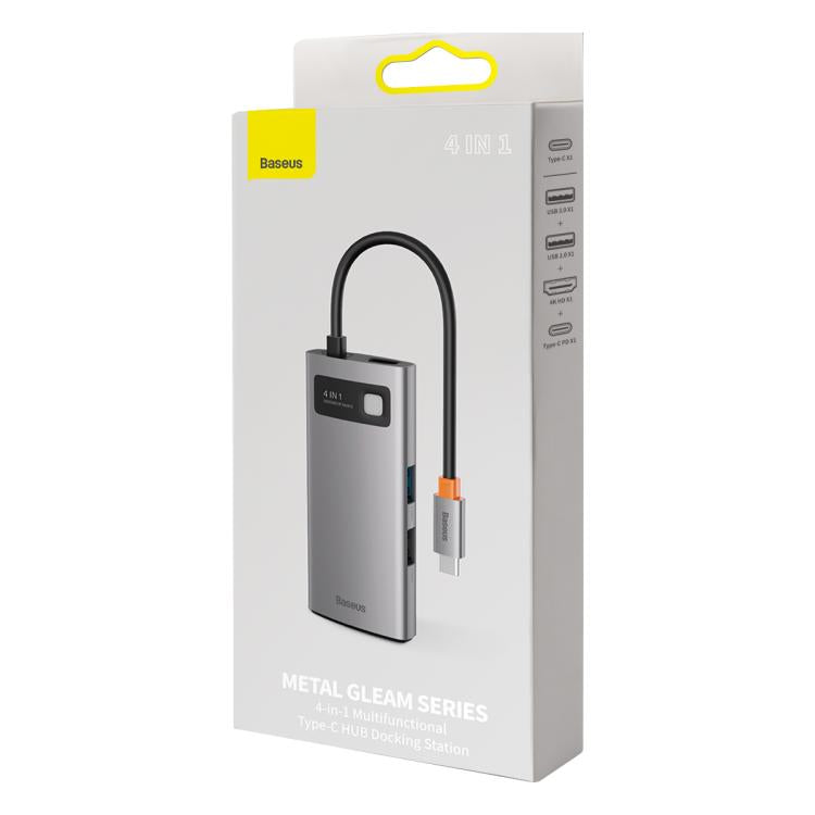 Baseus Metallic Glow Series CAHUB-CY0G 4 in 1 Multifunctional Type-C HUB Docking Station - Space Gray