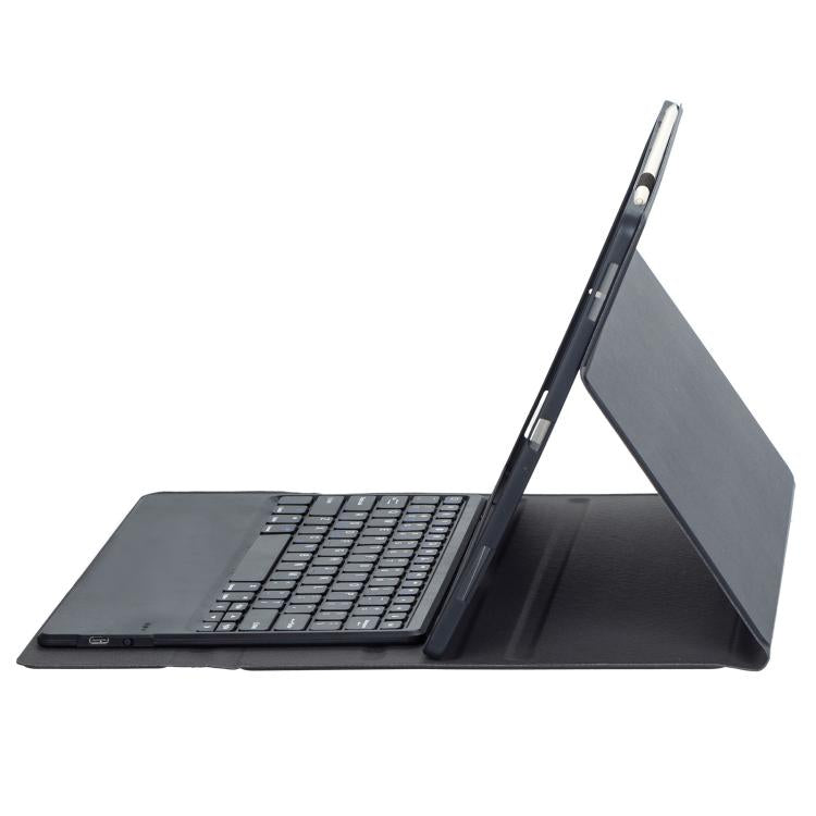 For vivo Pad6 Pro 13.2 inch 2026 Ultra-thin TPU Detachable Bluetooth Keyboard Vegan Leather Case - Black