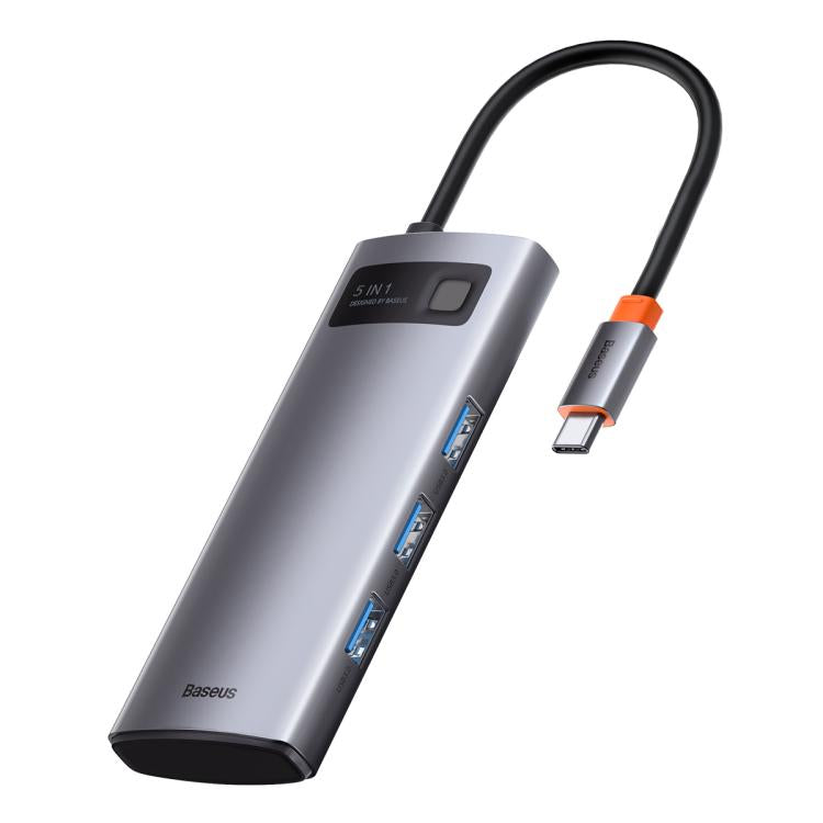 Baseus Metallic Glow Series CAHUB-CX0G 5 in 1 Multifunctional Type-C HUB Docking Station - Space Gray