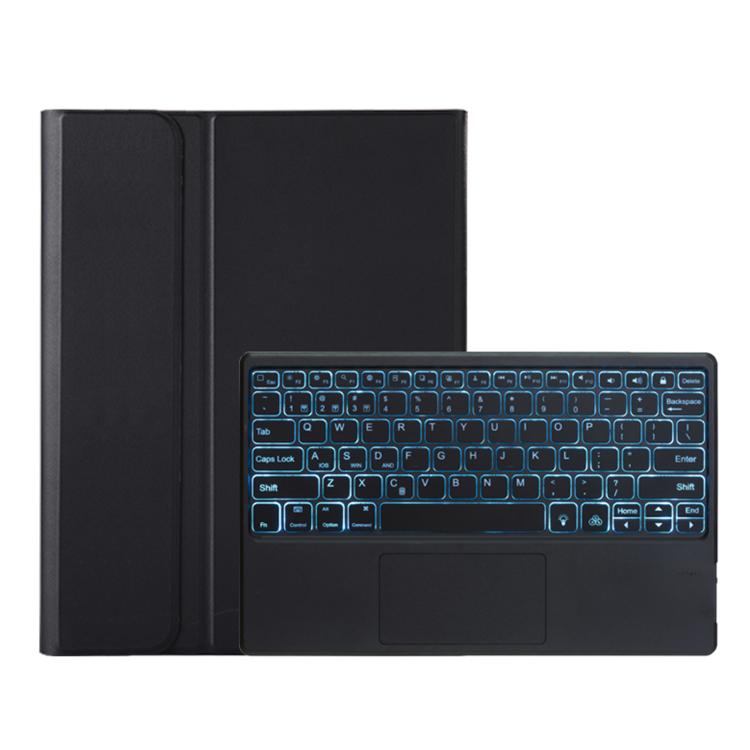 For vivo Pad6 Pro 13.2 inch 2026 Ultra-thin TPU Detachable Backlight Bluetooth Keyboard Vegan Leather Case with Touchpad - Black