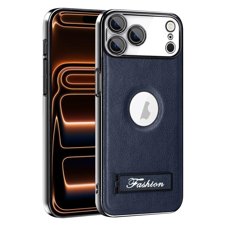 For iPhone 17 Pro Fashion Electroplated Fold Holder Shockproof Phone Case
