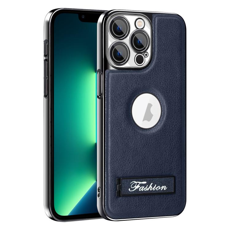 For iPhone 13 Pro Max Fashion Electroplated Fold Holder Shockproof Phone Case