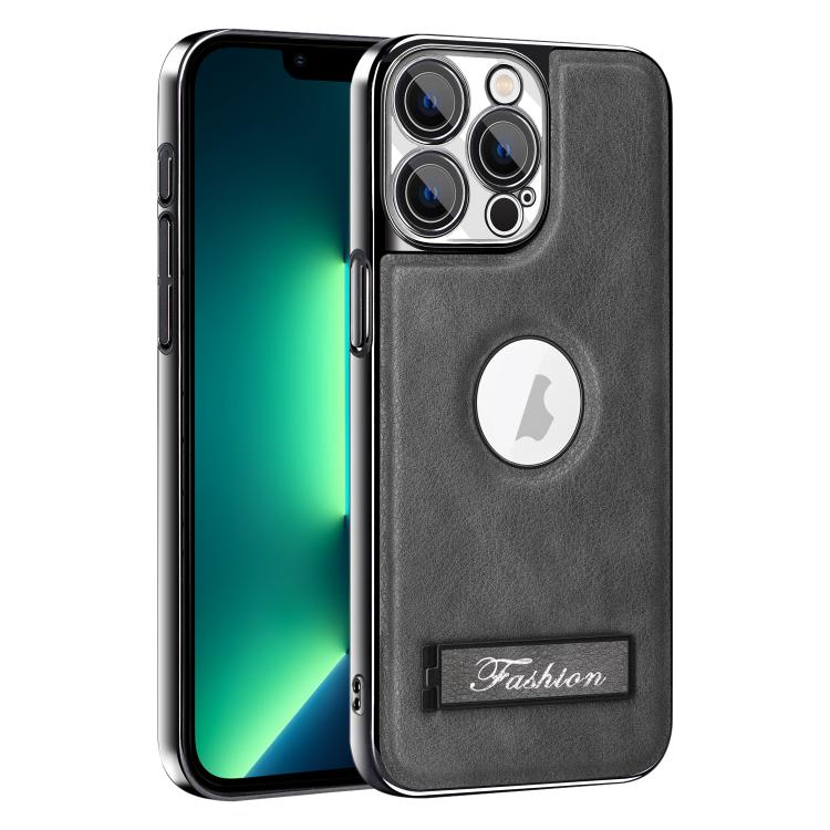 For iPhone 13 Pro Max Fashion Electroplated Fold Holder Shockproof Phone Case