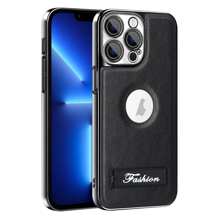 For iPhone 13 Pro Fashion Electroplated Fold Holder Shockproof Phone Case