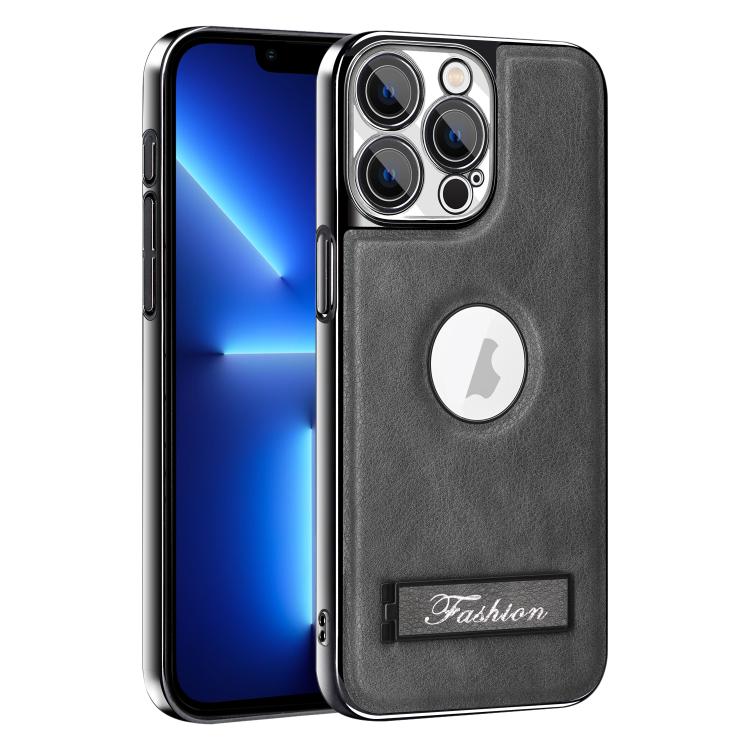 For iPhone 13 Pro Fashion Electroplated Fold Holder Shockproof Phone Case