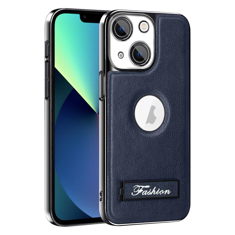 For iPhone 13 Fashion Electroplated Fold Holder Shockproof Phone Case