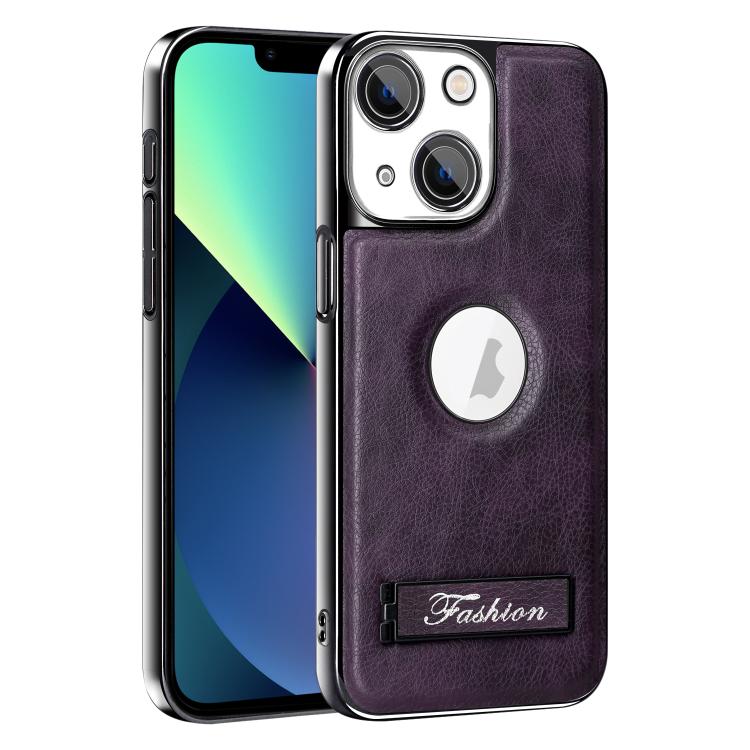 For iPhone 13 Fashion Electroplated Fold Holder Shockproof Phone Case