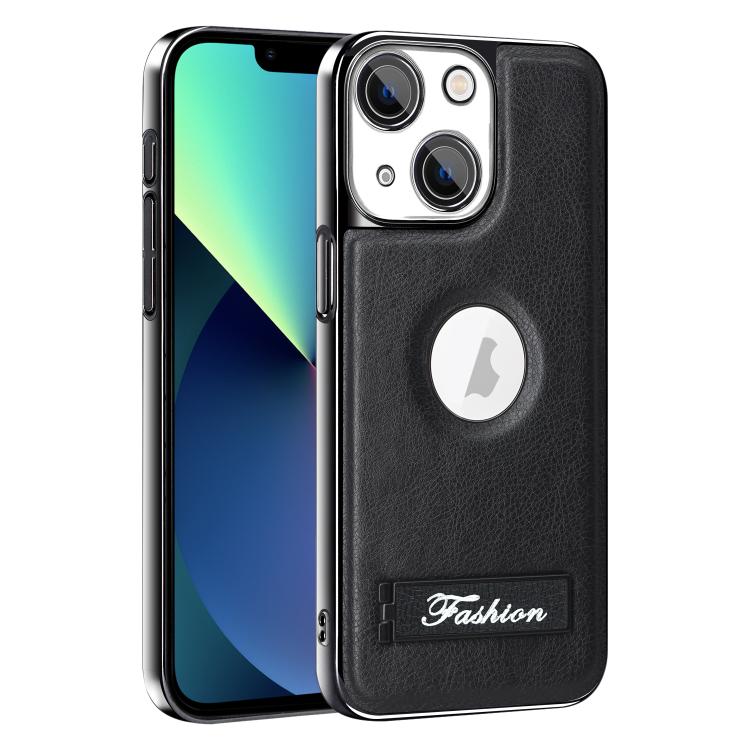 For iPhone 13 Fashion Electroplated Fold Holder Shockproof Phone Case