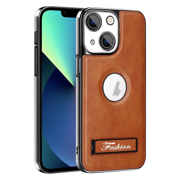 For iPhone 13 Fashion Electroplated Fold Holder Shockproof Phone Case
