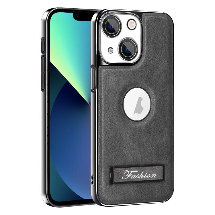 For iPhone 13 Fashion Electroplated Fold Holder Shockproof Phone Case