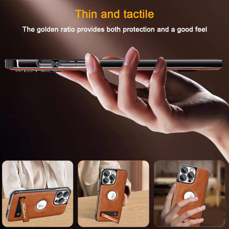 For iPhone 11 Pro Max Fashion Electroplated Fold Holder Shockproof Phone Case