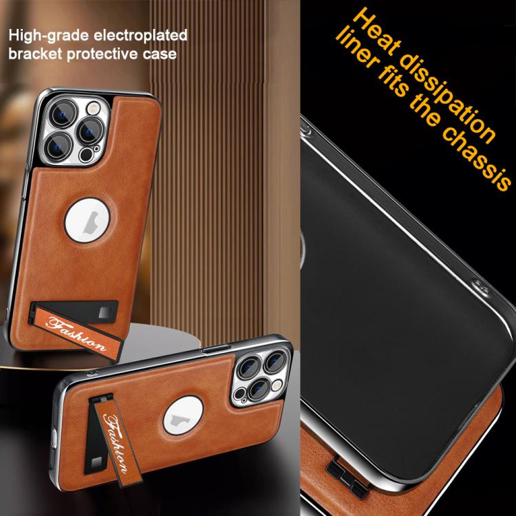 For iPhone 11 Fashion Electroplated Fold Holder Shockproof Phone Case