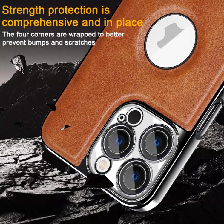 For iPhone 15 Pro Fashion Electroplated Fold Holder Shockproof Phone Case