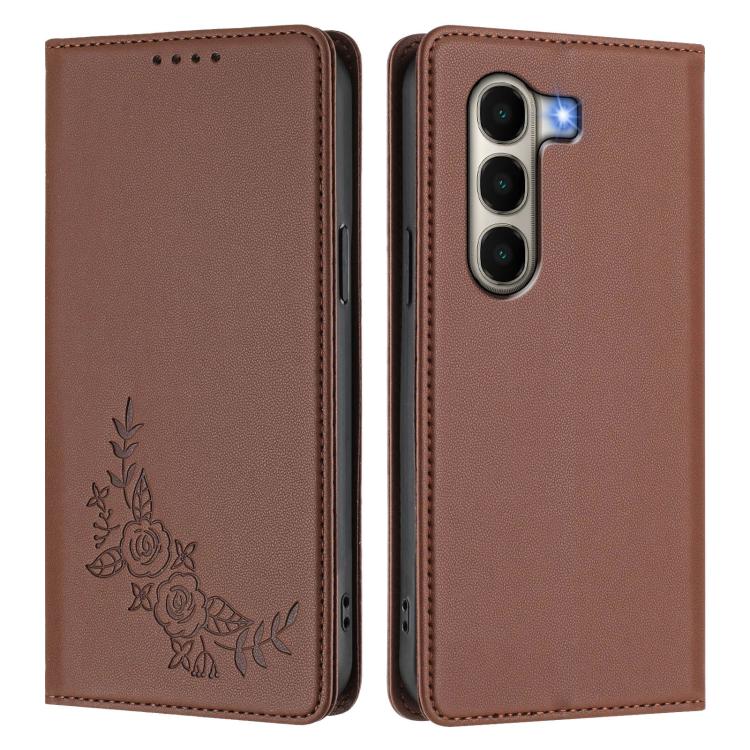 For Itel A95 5G Peony Embossed Magnetic RFID Vegan Leather Phone Case