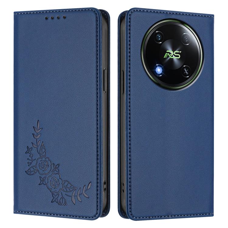 For Itel RS4 / S666LN Peony Embossed Magnetic RFID Vegan Leather Phone Case