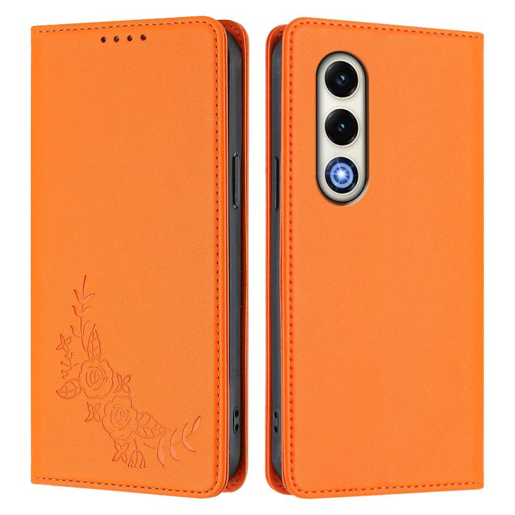 For Itel S25 4G Peony Embossed Magnetic RFID Vegan Leather Phone Case