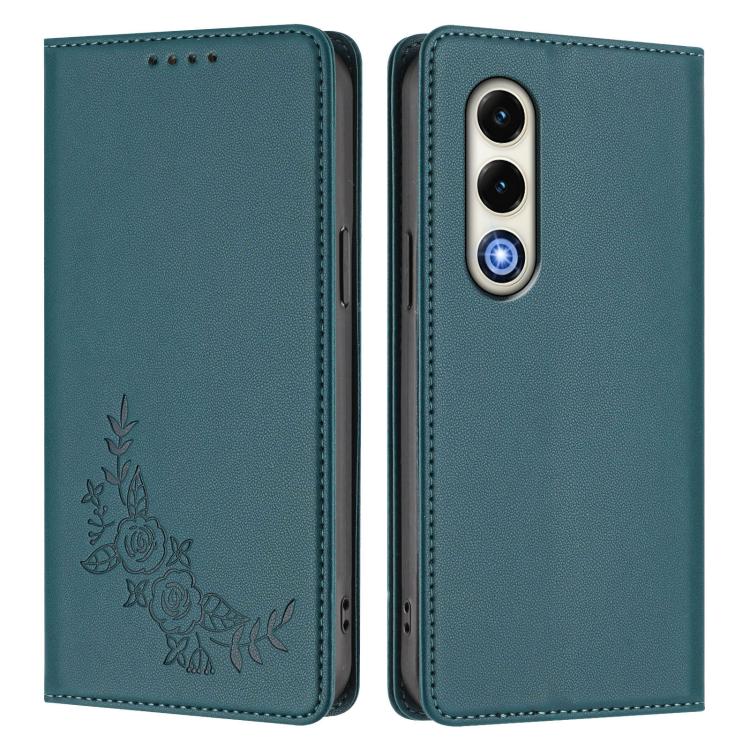 For Itel S25 4G Peony Embossed Magnetic RFID Vegan Leather Phone Case