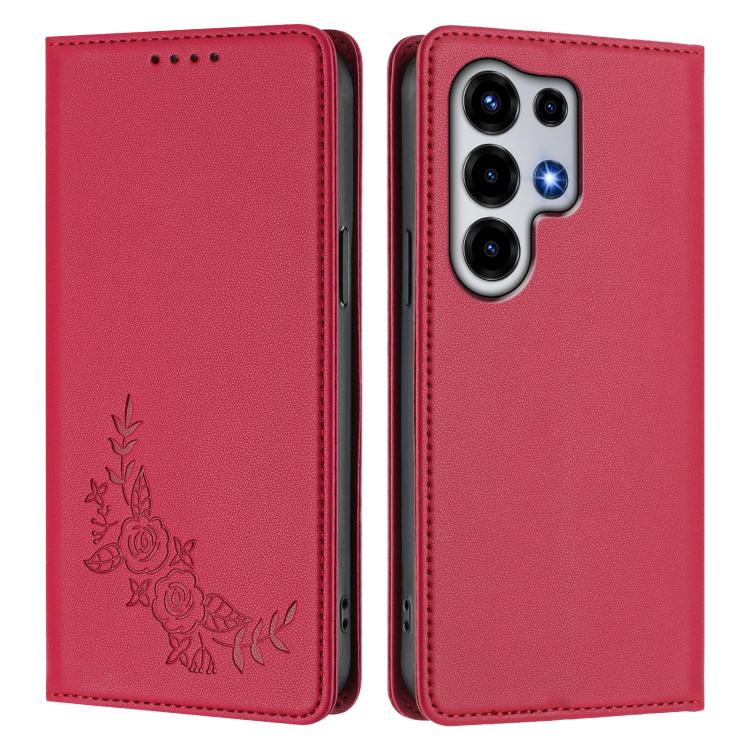 For Itel Super S26 Ultra Peony Embossed Magnetic RFID Vegan Leather Phone Case