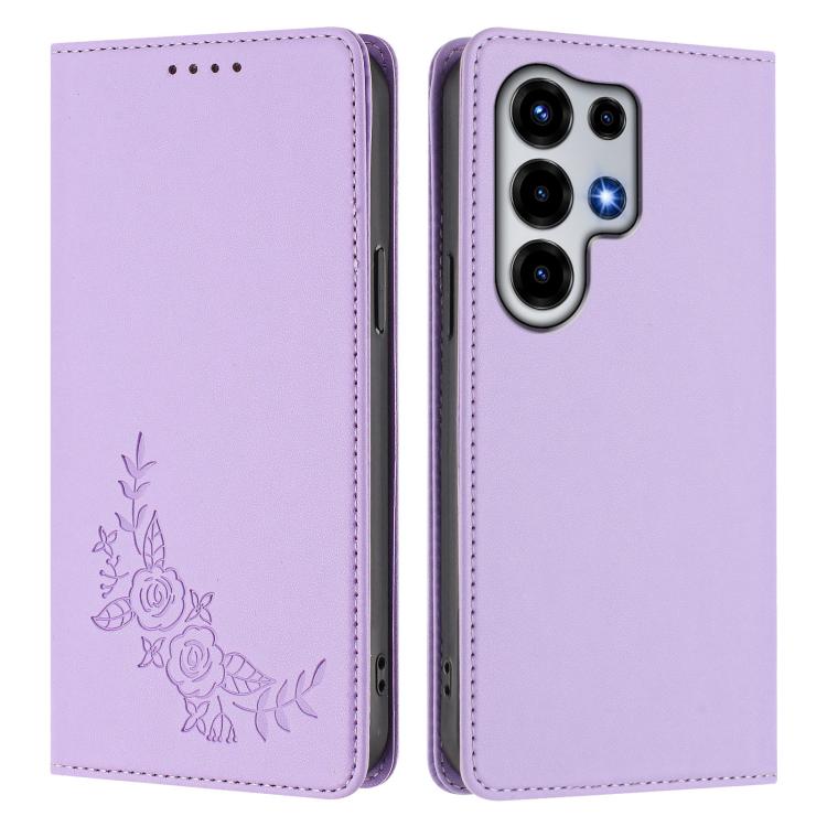 For Itel Super S26 Ultra Peony Embossed Magnetic RFID Vegan Leather Phone Case