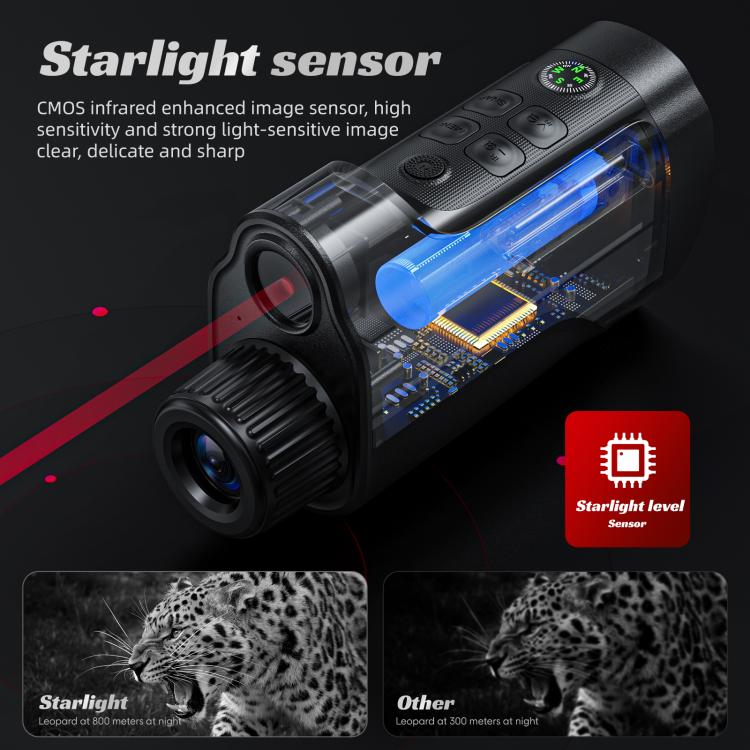 inskam 329 2MP HD Monocular Infrared Digital Night Vision Device with 2.0-inch Display - Black