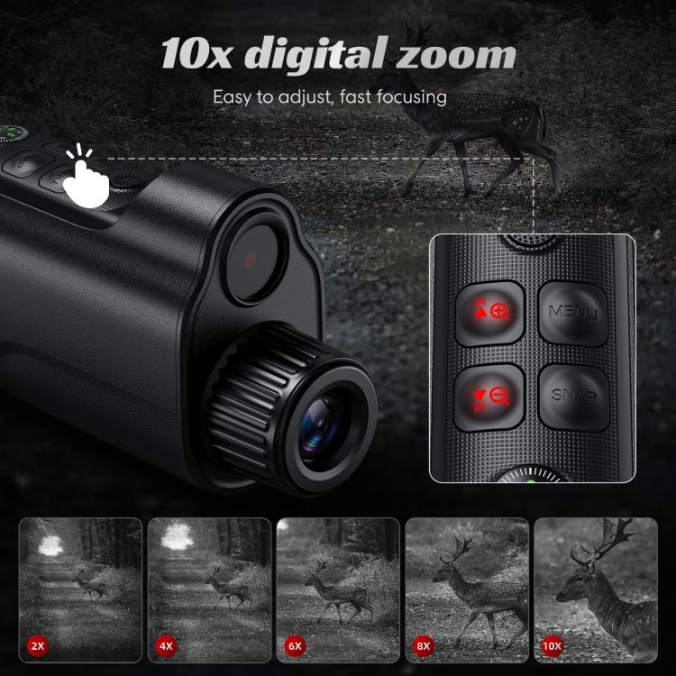 inskam 329 2MP HD Monocular Infrared Digital Night Vision Device with 2.0-inch Display - Black