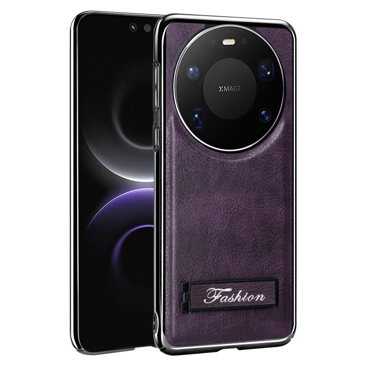 For Huawei Mate 80 Fashion Electroplated Fold Holder Shockproof Phone Case