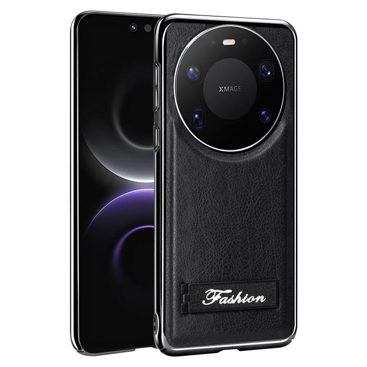 For Huawei Mate 80 Fashion Electroplated Fold Holder Shockproof Phone Case