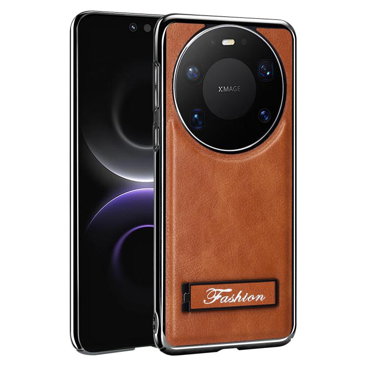 For Huawei Mate 80 Fashion Electroplated Fold Holder Shockproof Phone Case