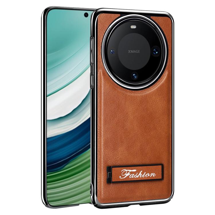 For Huawei Mate 60 Fashion Electroplated Fold Holder Shockproof Phone Case