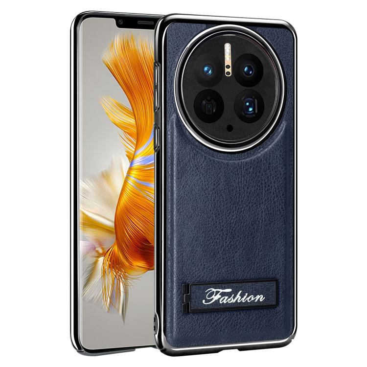 For Huawei Mate 50 Pro Fashion Electroplated Fold Holder Shockproof Phone Case