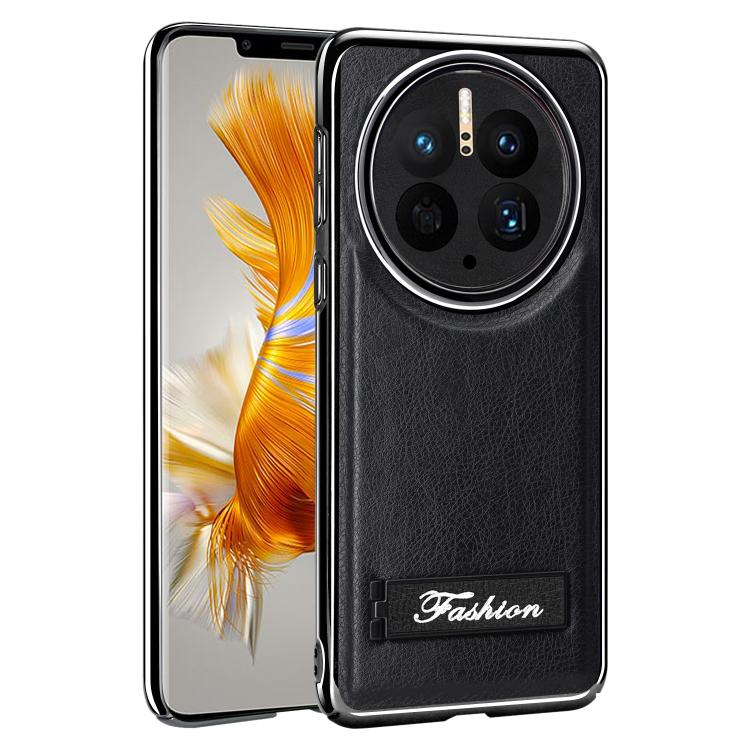 For Huawei Mate 50 Pro Fashion Electroplated Fold Holder Shockproof Phone Case