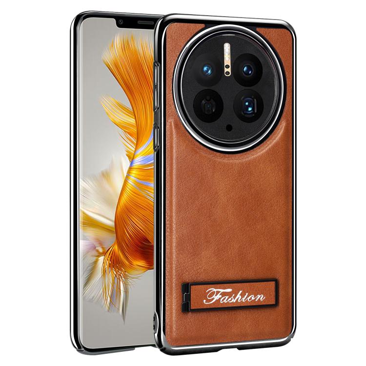 For Huawei Mate 50 Pro Fashion Electroplated Fold Holder Shockproof Phone Case