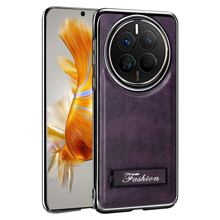 For Huawei Mate 50 Fashion Electroplated Fold Holder Shockproof Phone Case