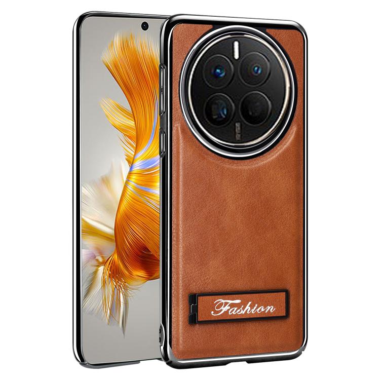 For Huawei Mate 50 Fashion Electroplated Fold Holder Shockproof Phone Case