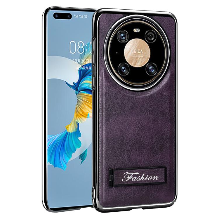 For Huawei Mate 40 Pro Fashion Electroplated Fold Holder Shockproof Phone Case