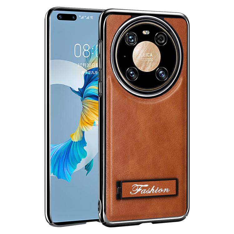 For Huawei Mate 40 Pro Fashion Electroplated Fold Holder Shockproof Phone Case