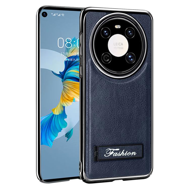 For Huawei Mate 40 Fashion Electroplated Fold Holder Shockproof Phone Case