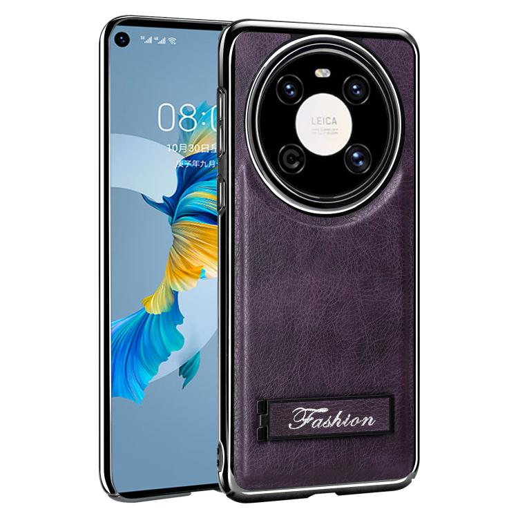 For Huawei Mate 40 Fashion Electroplated Fold Holder Shockproof Phone Case